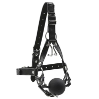 Female Leather Harness Open Mouth Ball Gags Stainless Steel Nose Hook Bondage Device Adult Pion Flirting BDSM Sex Games Toy