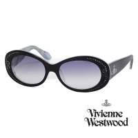 【Vivienne Westwood】英國精品時尚圓框系列造型太陽眼鏡(VW62401-黑)