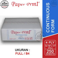 KERTAS CONTINUOUS FORM PAPER PRINT 14 7/8 X 11 4 PLY FULL B4 FAKTUR SURAT JALAN NCR RANGKAP 4