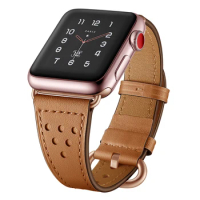 Leather strap For apple watch band 45mm/41mm 44mm/40mm 42mm 38mm Cowhide watchband bracelet belt iwatch series 4 3 5 se 6 7