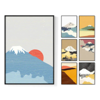 【菠蘿選畫所】日式富士山裝飾畫-42x60cm(日本富士山插圖海報/富士山壁畫/相框掛牆/牆壁裝飾)