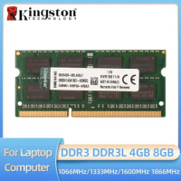Kingston Laptop DDR3L DDR3 8GB 4GB 1066Mhz 1333Mhz 1600Mhz 1866Mhz SO-DIMM PC3-8500 10600 12800 Notebook Ram DDR3 Dual Channel