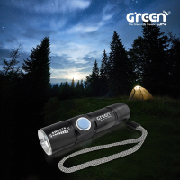 【GREENON】強光USB充電手電筒(GSL100) 生活防水 緊急照明 夜間防身 居家安全