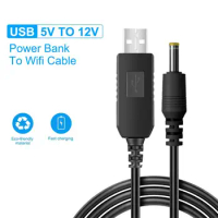 5.5*2.1mm WiFi To Powerbank Cable Connector DC 5V To 9V/12V USB Cable Boost Converter Step-up Cord For Wifi Router Modem