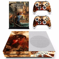 Game Shadow of War Skin Sticker Decal For Microsoft Xbox One S Console and 2 Controllers For Xbox One S Skins Sticker Vinyl