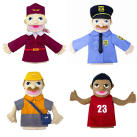 Profession Soft Stuffed Toy Doll Doctors Police Postal Worker Cospaly Plush Doll Educational Baby Toys Kawaii Hand Finger Puppet
