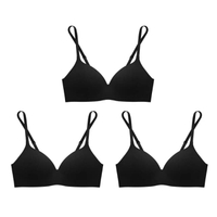[Set 3 ชิ้น] เสื้อชั้นใน (ไม่มีโครง) รุ่น Pretty Perfect รหัส SBXU8301BK สีดำ