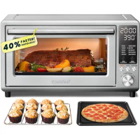 COMFEE' Toaster Oven Air Fryer FLASHWAVE™ Ultra-Rapid Heat Technology, Convection Toaster Oven Countertop with Bake Broil Roast