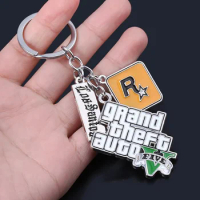 Motorcycle Keychain Durable Key Strap Muti-Pendant Key Holder Pendant For Game GTA 5 Keychain For Fans Car Key Ring Pendants