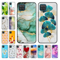 For Samsung Galaxy A12 M12 F12 Case 2021 Flower Painted Silicone Protect Cover For SamsungA12 A 12 M 12 SM-M127F Fundas Bumper