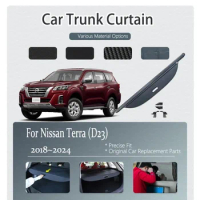 Car Trunk Curtain Cover For Nissan Terra X-Terra D23 2018~2024 Retractable Luggage Trunk Rack Partition Shelter Auto Accessories