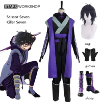 Anime Scissor Seven Cosplay Costume Killer Seven Fight Uniform Outfits Adult Men Kids Costumes Halloween Carnival Party Suit