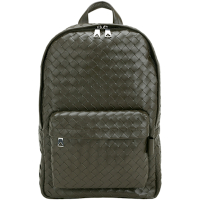 BOTTEGA VENETA 寶緹嘉 BV 小牛皮編織後背包(墨綠色)