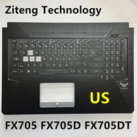 US Laptop Backlit Keyboard Topcase Palmrest For ASUS TUF Gaming FX705 FX705D FX705DT Crystal Keycaps Laptop Keyboard C Cover