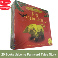 20 Books/Set Kids Usborne Picture Books Children Baby Famous Story English Child Farmyard Tales Story Eary Education Art