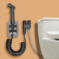 Bidet toilet sprayer set spray water bathroom handheld bidet sprayer toilet shower double outlet angle valve toilet accessories