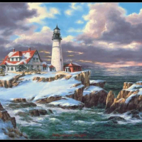 Portland Head Lighthouse - Counted Cross Stitch Kits - DIY Handmade Needlework For Embroidery 14 ct Cross Stitch Sets DMC Color