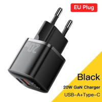 20W GaN USB Type C Charger Portable Smartphone Charging Adapter Dual Ports Safe Power Supply for iPhone Huawei Mobile Phones