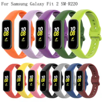 New Soft Silicone Bracelet Wristband For Samsung Galaxy Fit 2 SM-R220 Watch Band Replacement Straps For Samsung Galaxy Fit2