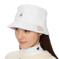 【LE COQ SPORTIF 公雞】官方直營 高爾夫系列 女款白色愛心設計基本款漁夫帽 高爾夫球帽QLU0J173