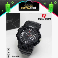 Jam tangan Pria DIVIGO Original Analog D-45GB Tali Rubber Tahan Air
