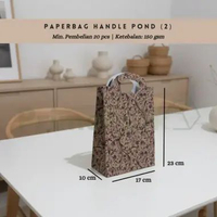 (1 PACK) Paperbag Handle Pond (2) Bahan Kraft Ketebalan 150 gsm Tas Kertas Pegangan Pound