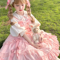 Miss Pearl Original Design Women's Lolita JSK Dress Princess Cotton Suspender One Piece Sweet Girl