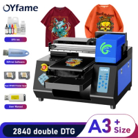 OYfame DTG Printer A3 Flatbed Printer xp600 printer head Directly To Garment t shirt printing machine for hoodies jeans t shirt