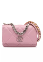 Chanel 二手 Chanel 19 號絎縫小羊皮鏈條錢包