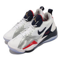 【NIKE 耐吉】籃球鞋 Jordan Zoom 92 GS 女鞋 海外限定 喬丹 避震 美國隊 大童 白 紅(CN9138-101)