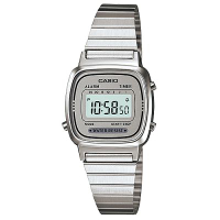 CASIO 經典復古風數位女腕錶(LA670WA-7)-灰銀框/24.6mm