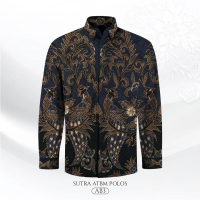 Batik pria lengan panjang jumbo batik tulis pola kemeja batik sutera