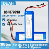 GSP872693 3.7V 3000mAh 11.1Wh Replacement Lithium Battery For JBL Flip 3 Flip3 JBLFLIP3GRAY Bluetooth Speaker battery P763098 03