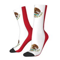 Mexico Flag Mens Crew Socks Unisex Kawaii 3D Print Mexican Proud Dress Socks