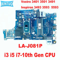 LA-J081P Motherboard for Dell Vostro 3401 3501 3491 Inspiron 3493 3593 5593 Laptop Motherboard with i3 i5 i7-10th Gen CPU DDR4