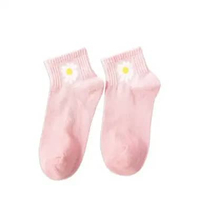 ONE-P282 Kaos Kaki Motif Bunga Aster / Kaos Kaki Ankle Sock Motif Bunga Daisy Cute / Kaus Kaki Girl