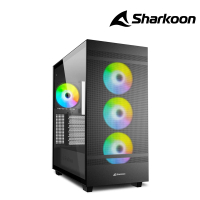【Sharkoon 旋剛】Rebel C50 RGB Black ATX電腦機殼(顯卡限長40cm/塔扇限高16.8cm/玻璃側透/Type-C)