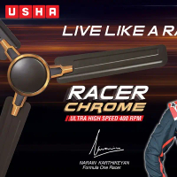 Usha Racer Ultra High Speed 400RPM Ceiling Fan (Rich Smoke Brown)( No Remote/Regulator) Blade Fans