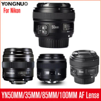 Yongnuo YN50mm YN85mm F1.8 YN35mm F2 YN100mm F2 Auto Focus Lens Wide-angle Large Aperture Fixed AF Lense for Nikon DSLR Cameras