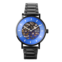 NATURALLY JOJO 鏤空機械經典陶瓷錶款-寶藍色/40mm