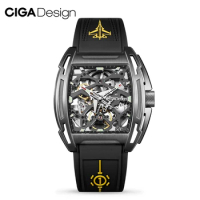 CIGA Design Limited Edition Skeleton Automatic Watch for Men Mechanical Wrist Watches IP Titanium Coating Case Sapphire Crystal