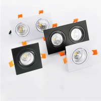 Square Dimmable Recessed COB LED Downlights 7W 9W 12W LED Ceiling Spot Lights AC85-265V LED Ceiling Lamps Indoor Lighting