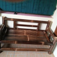 kursi bambu hitam/  bale bambu/ bangku/  120x 55 /Furniture bambu
