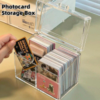 Photocard Storage Box Acrylic Storage Box  Blind Box Card Kpop Collection Oragnizer Photo Card Compa