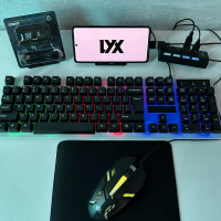 Paket keyboard gaming 5 in 1 & 6 in 1 Full size 104 keys - Suport untuk android, iPhone, tablet, ipa