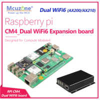 Raspberry pi CM4_Dual WiFi6 Expansion board,PCIe M.2 A-KEY, support AX210,MT7922