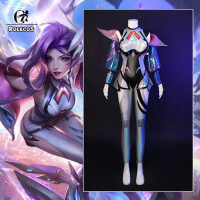 Rolecos LOL Battle Dove seraphine ชุดชุดคอสเพลย์ผู้หญิง LOL Anima ทีม seraphine COSPLAY ฮาโลวีนผู้หญ