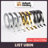 50 Meter Pergulungan List Gold, Black, Silver Stiker Pembatas Keramik Nat Keramik Gulungan Stiker Li