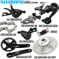 SHIMANO DEORE M4100 10 Speed Derailleur Groupset MTB Bike Racework XT Crankset CN-HG54 Chain CS-M4100-10 Cassette Bicycle Parts