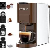 Single Serve Coffee Maker,4in1 Espresso Machine for Nespresso Pods/K cups/L'OR/Ground Coffee/illy Coffee ESE